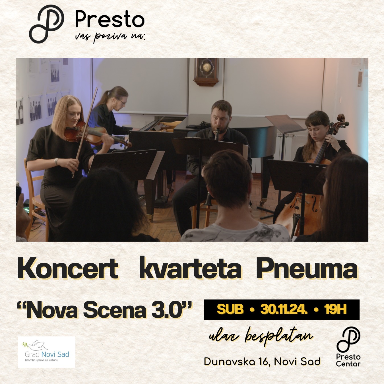 Premijera kompozicije “Concerto per Quattro” op. 12 br. 4 u Novom Sadu